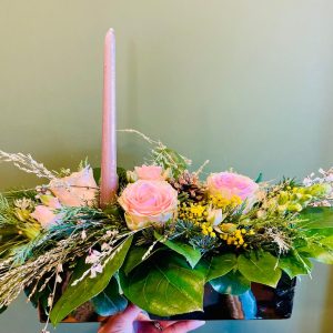 Atelier centre de table de Noël avec bougie