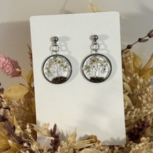 Boucles d'oreilles Arbre de vie terre - Argenté