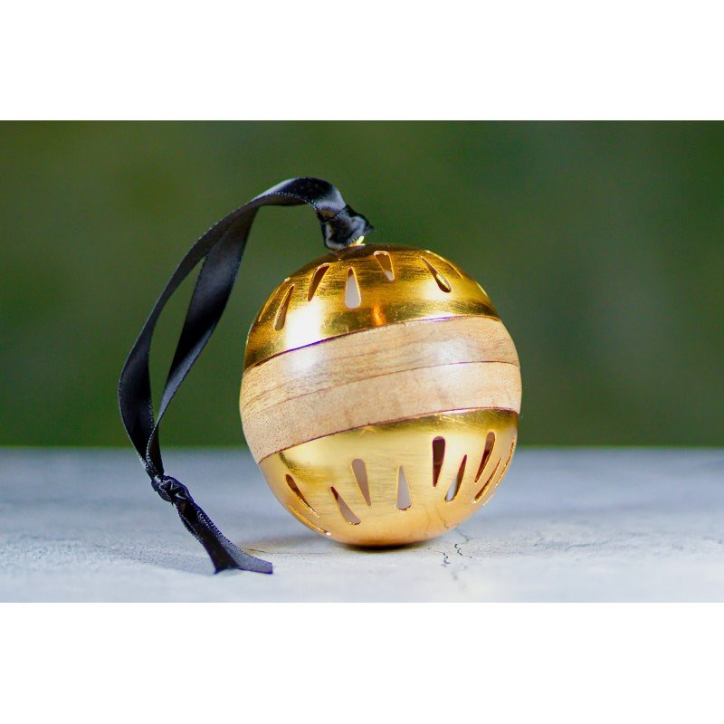 Boule diffuseur de parfum solide Bois & Or – Parfum au choix – Image 2